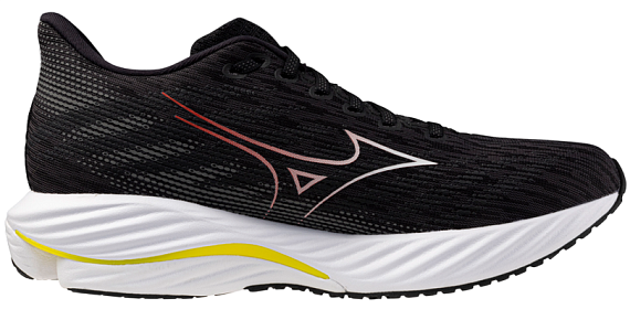 Кроссовки мужские Mizuno Wave Rider 28 Black/White/Evening Primrose - Фото 4 большая