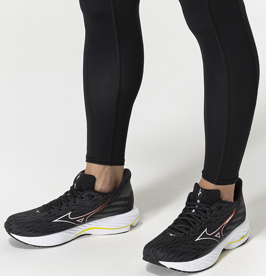 Кроссовки мужские Mizuno Wave Rider 28 Black/White/Evening Primrose - Фото 8 большая