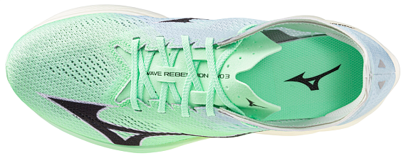 Кроссовки Mizuno Wave Rebellion Pro 3 Neo Mint/Black/Hint of mint - Фото 7 большая