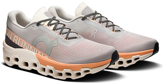 Кроссовки мужские On Cloudmonster 2 Glacier/Tangerine - Фото 2 большая