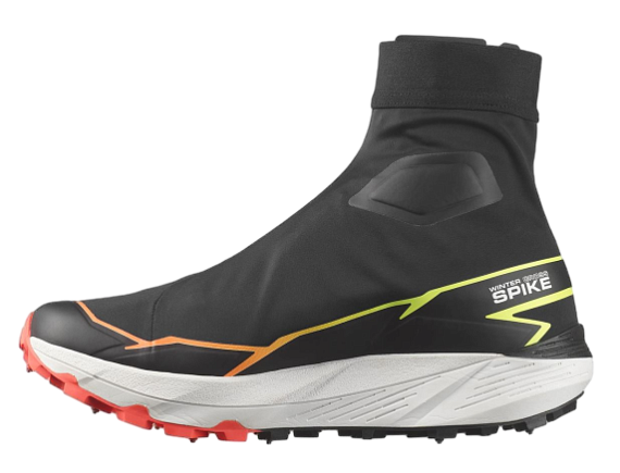 Кроссовки Salomon Winter Cross Spike Black/Neon Flame/Safety Yellow - Фото 2 большая