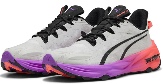 Кроссовки мужские Puma Fast-Trac Nitro 3 Feather Gray/Glowing Red/Pure Magenta - Фото 2 большая