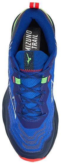 Кроссовки мужские Mizuno Wave Daichi 9 Reflex Blue C/White/Green Geck - Фото 4 большая