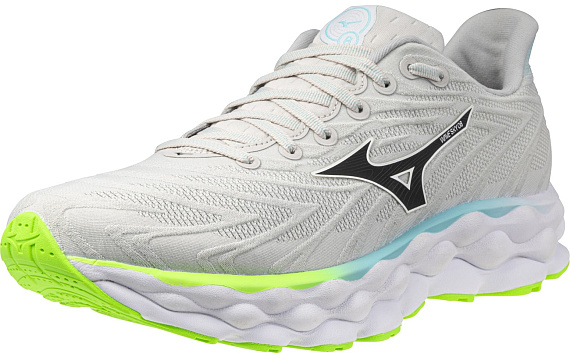 Кроссовки мужские Mizuno Wave Sky 8 Nimbus Cloud/Black/Green Gecko - Фото 6 большая
