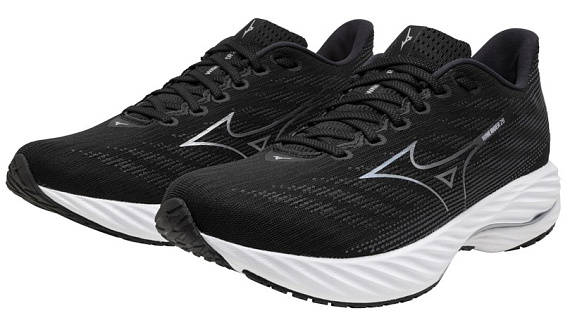 Кроссовки мужские Mizuno Wave Rider 28 Wide Black/Silver/Ebony - Фото 6 большая