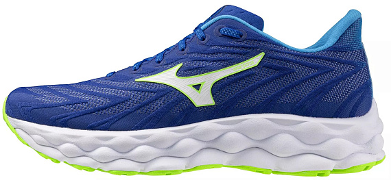 Кроссовки мужские Mizuno Wave Sky 8 Reflex Blue C/White/Green Geck - Фото 9 большая