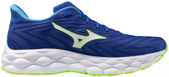 Кроссовки мужские Mizuno Wave Sky 8 Reflex Blue C/White/Green Geck - Фото 1 большая