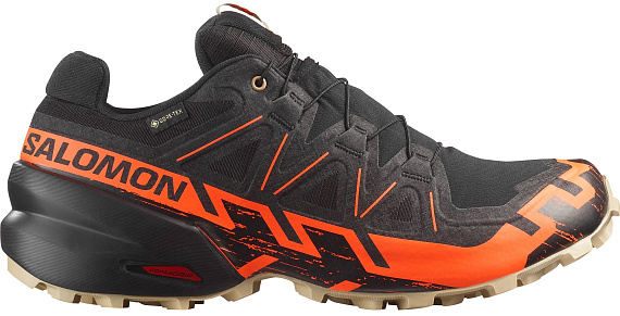 Кроссовки мужские Salomon Speedcross 6 Gtx Black/Shocking Orange/White Pepper - Фото 1 большая