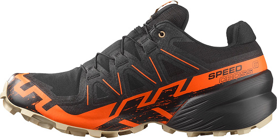 Кроссовки мужские Salomon Speedcross 6 Gtx Black/Shocking Orange/White Pepper - Фото 4 большая