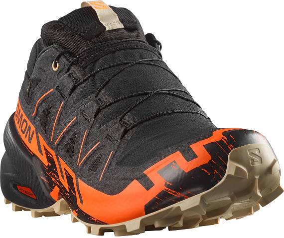 Кроссовки мужские Salomon Speedcross 6 Gtx Black/Shocking Orange/White Pepper - Фото 5 большая