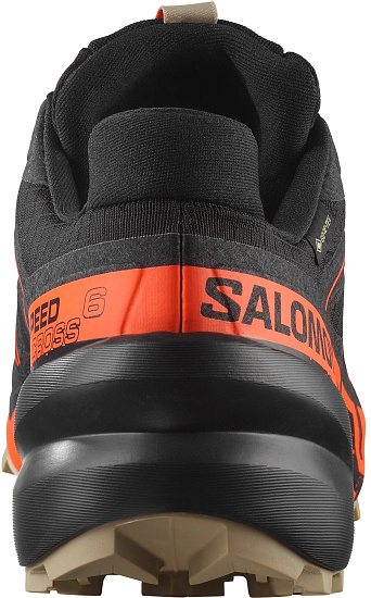 Кроссовки мужские Salomon Speedcross 6 Gtx Black/Shocking Orange/White Pepper - Фото 6 большая
