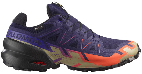 Кроссовки мужские Salomon Speedcross 6 Gtx Maritime Blue/Black/Cherry Tomato - Фото 1 большая