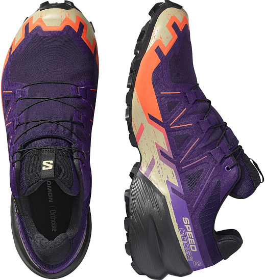 Кроссовки мужские Salomon Speedcross 6 Gtx Maritime Blue/Black/Cherry Tomato - Фото 2 большая