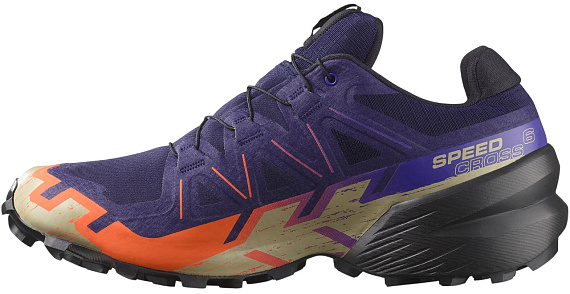 Кроссовки мужские Salomon Speedcross 6 Gtx Maritime Blue/Black/Cherry Tomato - Фото 4 большая