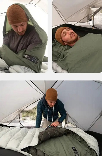 Вкладыш в спальник Naturehike Fireworks Ultra Light Green - Фото 4 большая