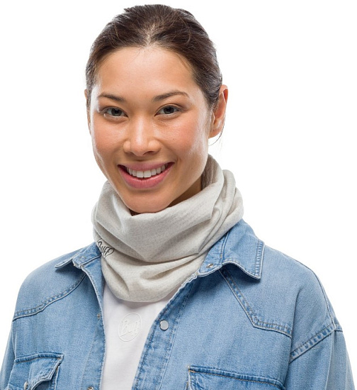 Бандана Buff Lightweight Merino Wool Solid Cloud - Фото 4 большая