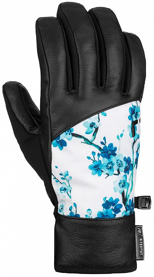Перчатки женские Reusch Beatrix R-Tex XT Black/Blue Flowers - Фото 1 большая