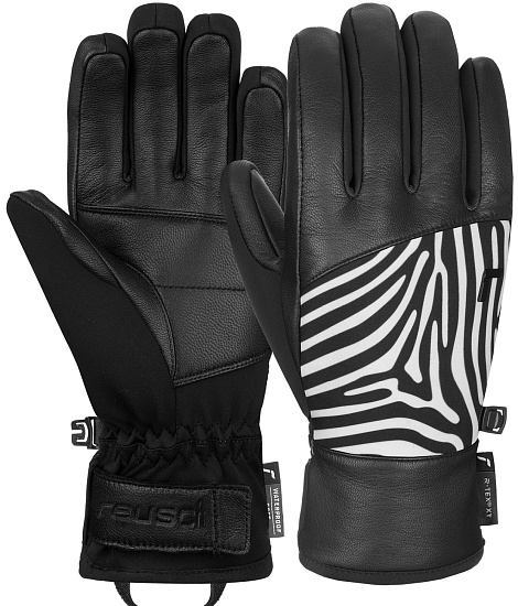 Перчатки Reusch Beatrix R-Tex Xt Black/Zebra - Фото 3 большая