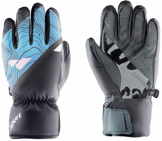 Перчатки детские Zanier Sillian Stx Turkis/Schwarz - Фото 1 большая