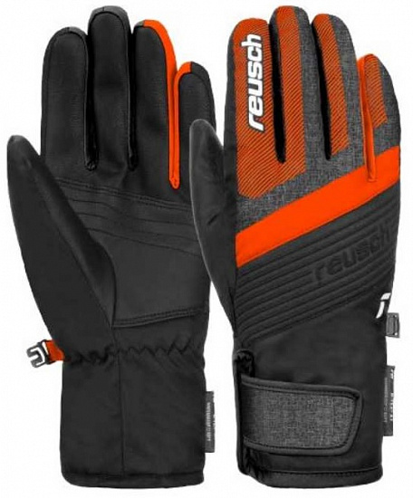 Перчатки детские Reusch Duke R-Tex Xt Black Melange/Shocking Orange - Фото 1 большая