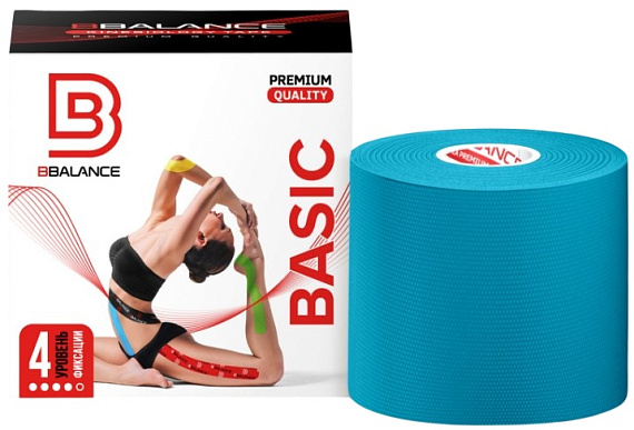 Кинезиотейп BBTape 5 см x 5 м голубой - Фото 1 большая