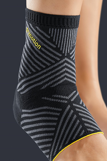 Бандаж голеностопный с силиконовыми вкладышами Medi 509E Levamed E+motion Черно-Серый - Фото 3 большая