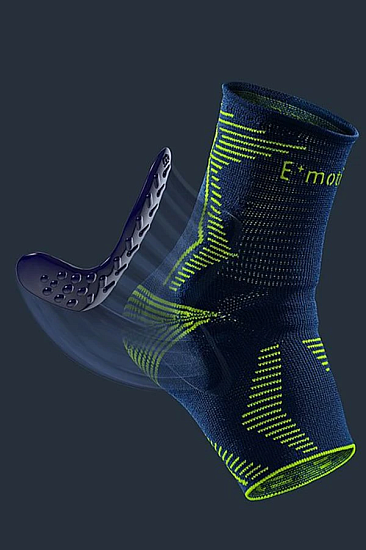 Бандаж голеностопный с силиконовыми вкладышами Medi 509E Levamed E+motion Черно-Серый - Фото 6 большая