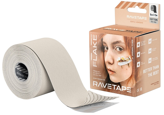 Кинезиотейп RaveTape Flake 5×5 Dyefree Cotton - Фото 1 большая