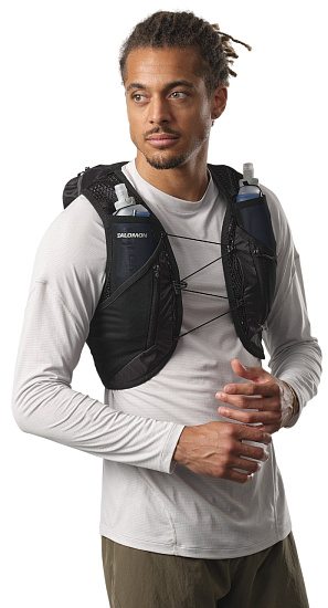 Рюкзак Salomon Active Skin 12 Set Black/Metal - Фото 6 большая