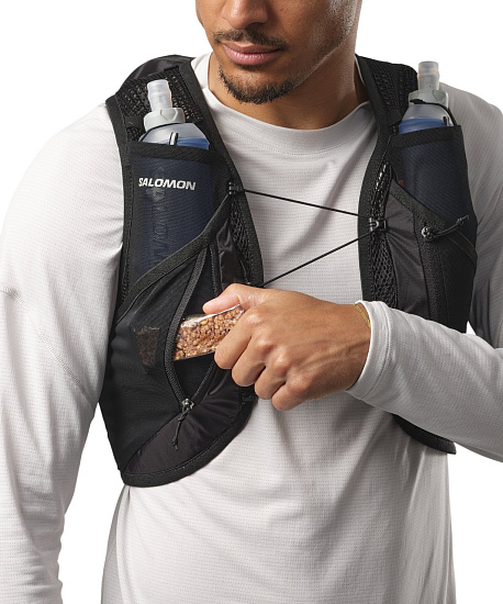 Рюкзак Salomon Active Skin 12 Set Black/Metal - Фото 7 большая