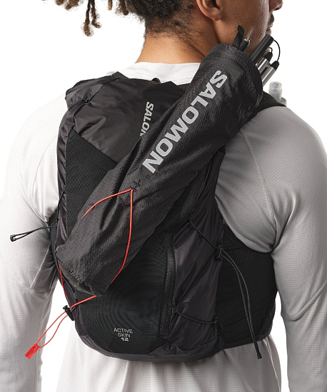 Рюкзак Salomon Active Skin 12 Set Black/Metal - Фото 8 большая