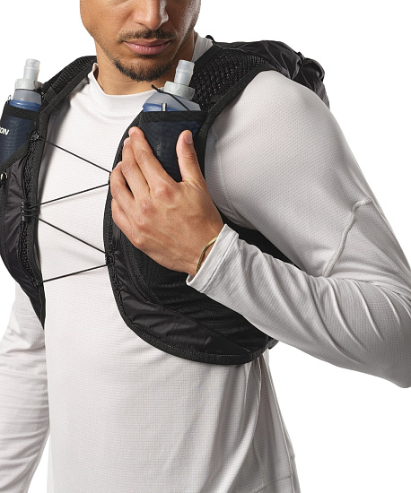 Рюкзак Salomon Active Skin 12 Set Black/Metal - Фото 10 большая