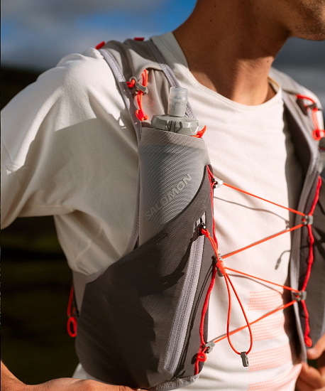 Жилет Salomon Adv Skin 12 Set Castelrock/Alloy/Neon Flame - Фото 4 большая