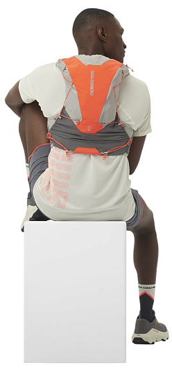 Жилет Salomon Adv Skin 12 Set Castelrock/Alloy/Neon Flame - Фото 5 большая