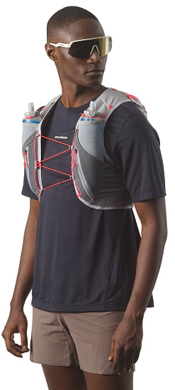 Жилет Salomon Adv Skin 12 Set Castelrock/Alloy/Neon Flame - Фото 8 большая